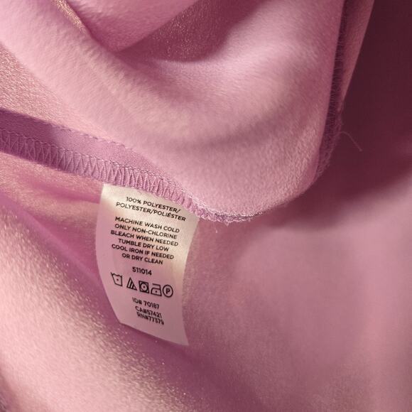 Ann Taylor Blouse Womens Medium Purple Pastel Pleated Button Up Flowy Romantic - Picture 7 of 7